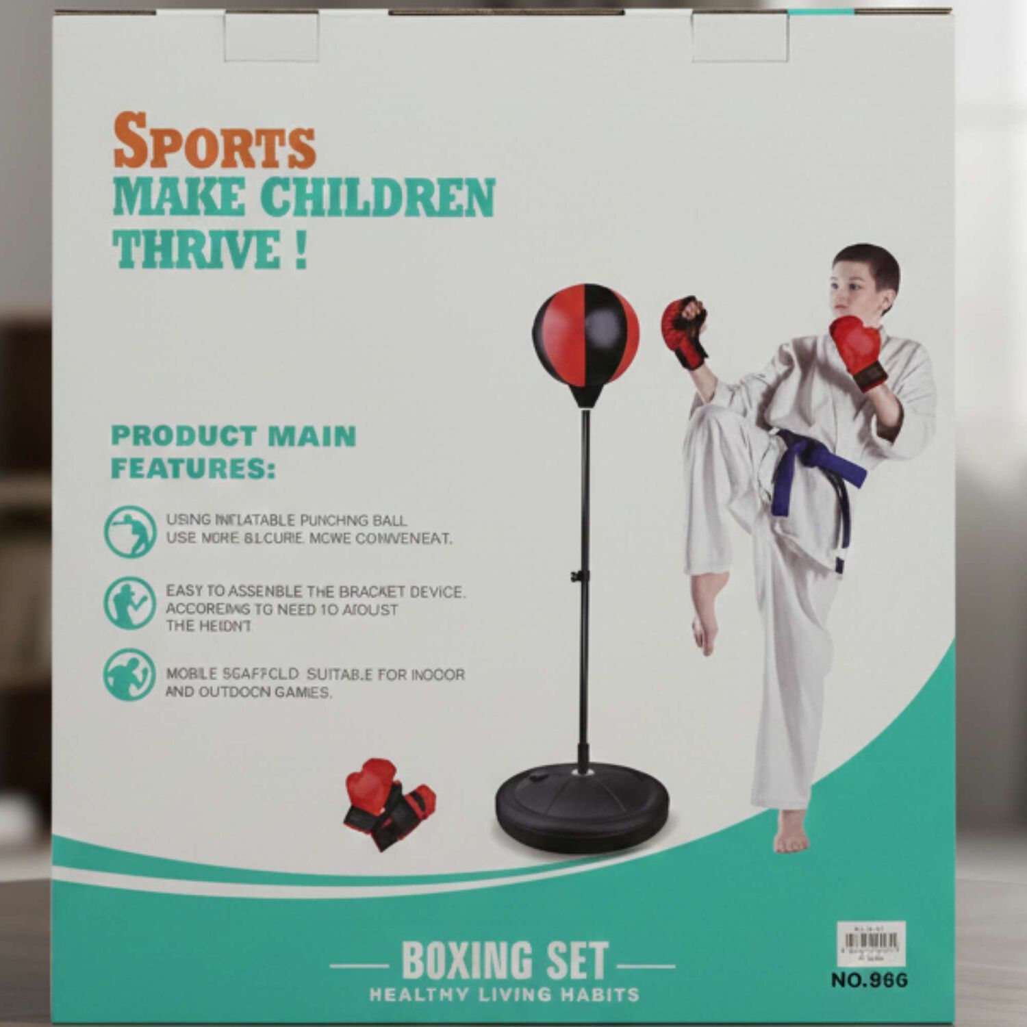 Set De Boxeo Punching Ball Altura Ajustable Con Guantes Y Bomba Para Ni&ntilde;os image number 9.0
