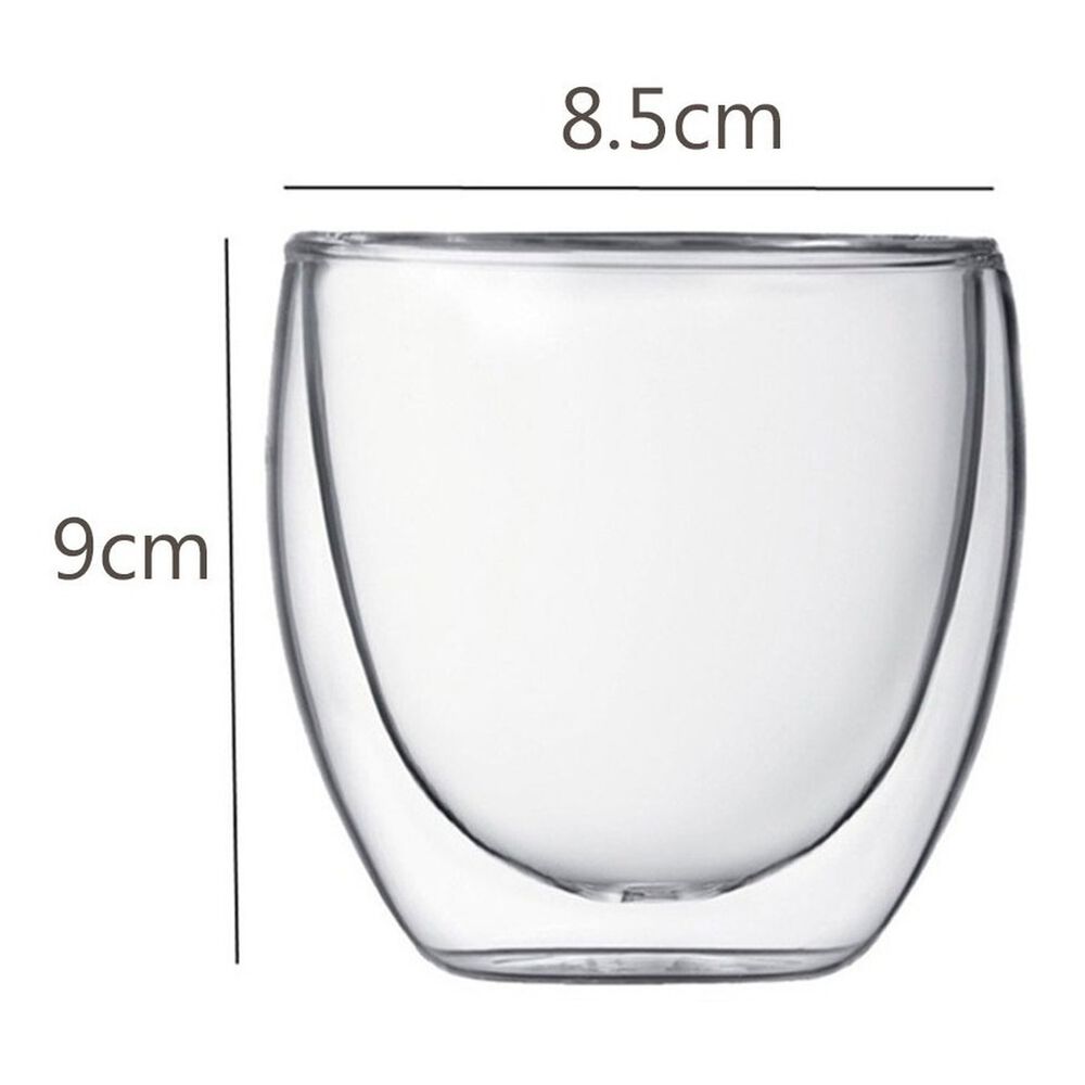 Set 4 Tazas Espresso Doble Pared Vidrio Borosilicato 250ml image number 3.0