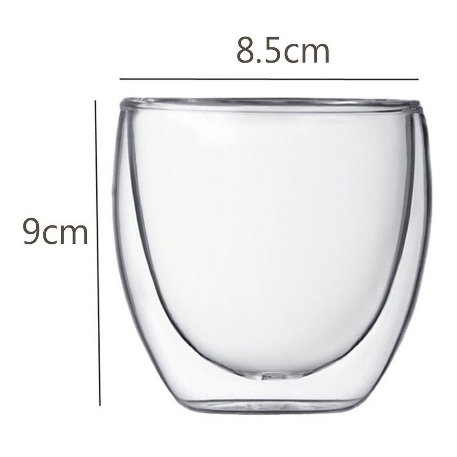 Set 4 Tazas Espresso Doble Pared Vidrio Borosilicato 250ml image number 3.0