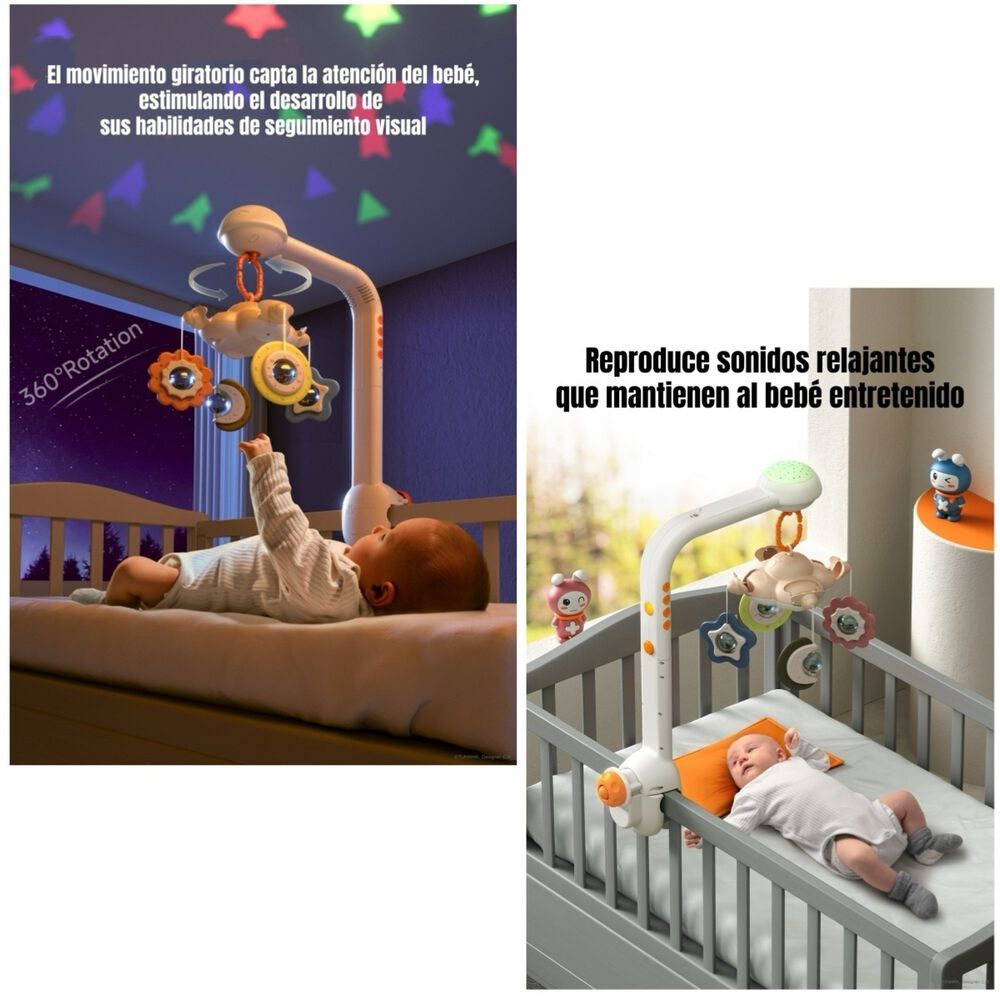 M&oacute;vil Proyector Luz Bluetooth Giratorio Tm188 Lubabycas image number 4.0