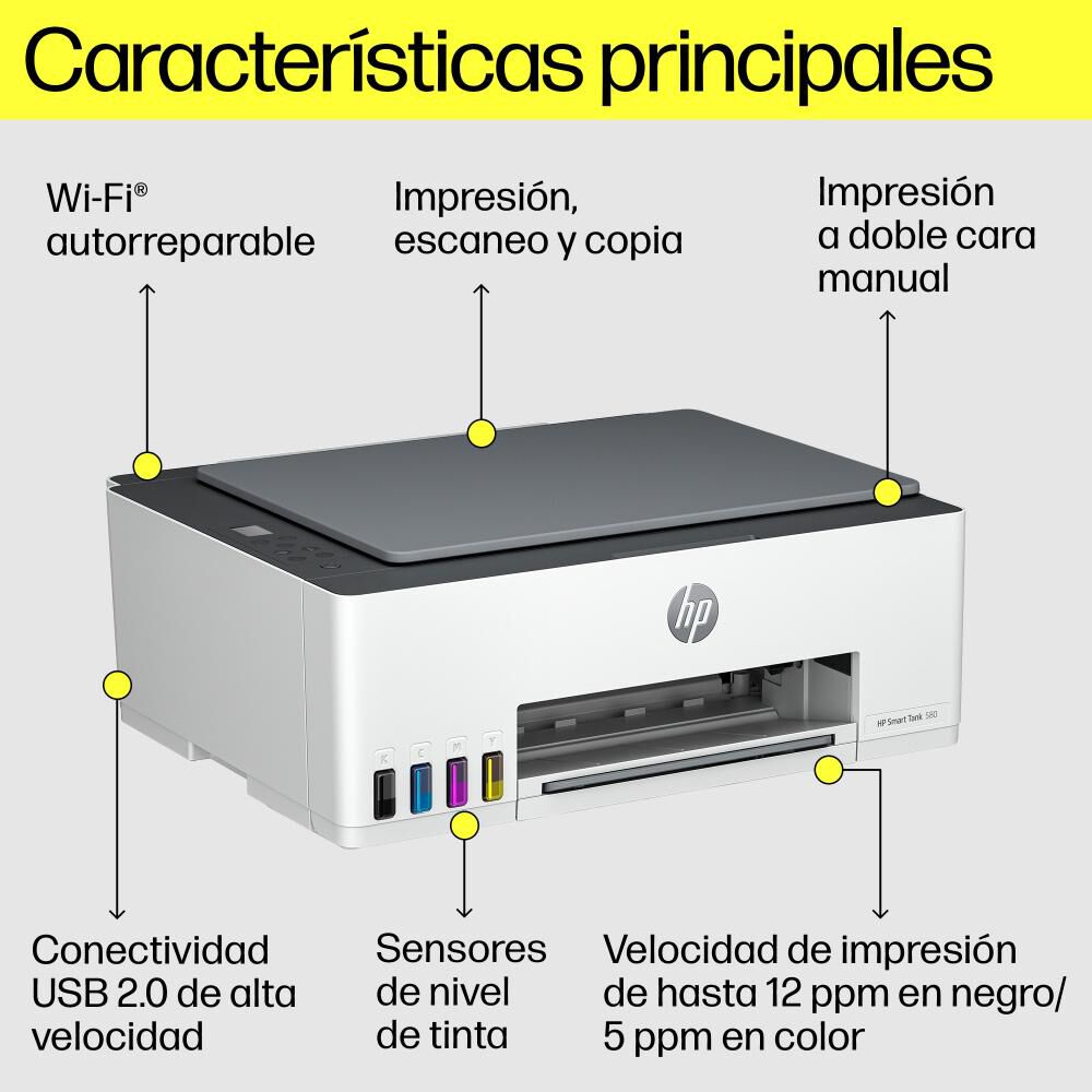 Impresora Multifuncional HP Smart Tank 580 image number 17.0