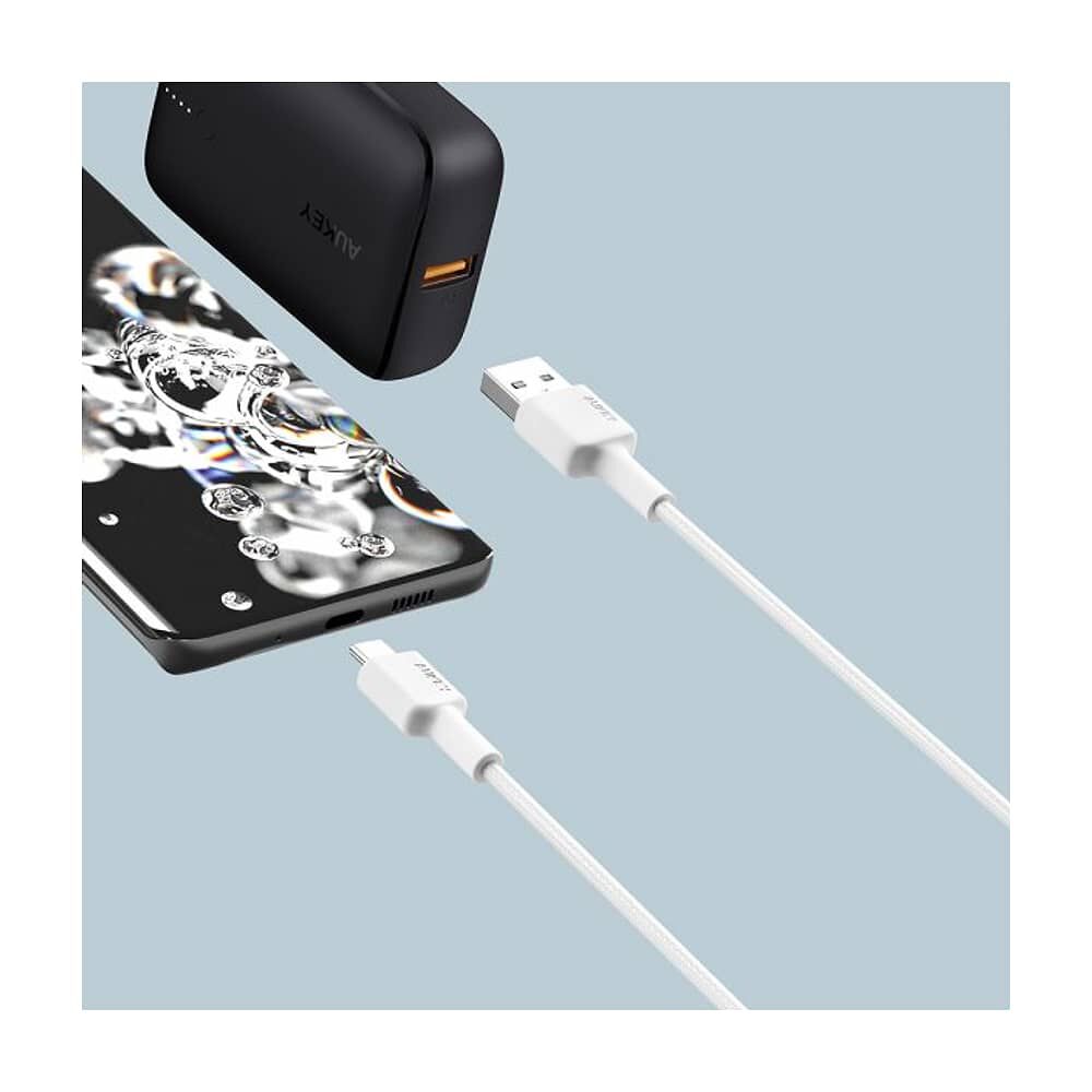 Aukey Cable Trenzado Nylone Usb 2.0 A Usb-c 0,9m Blanco Cb-cd30-w image number 3.0