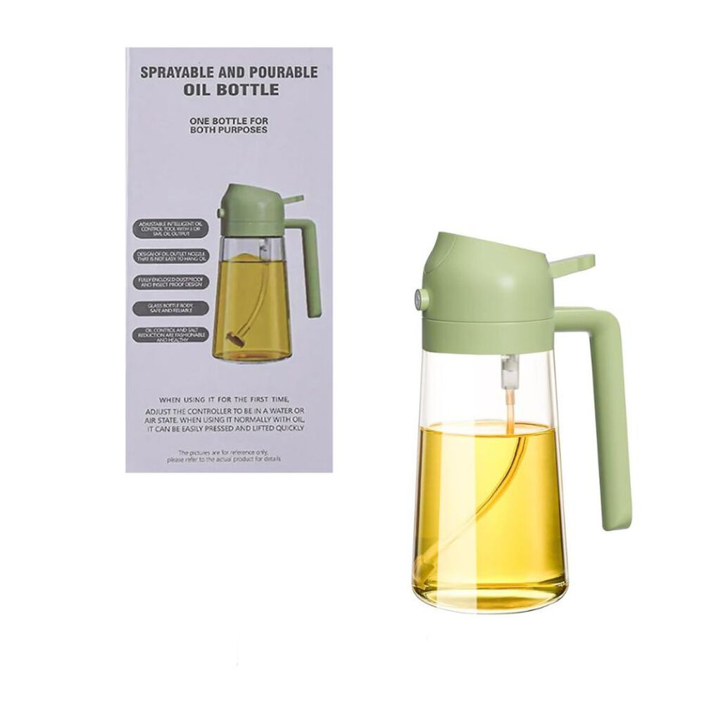 Dispensador Y Pulverizador De Aceite 2 En 1 Verde 470 Ml image number 1.0