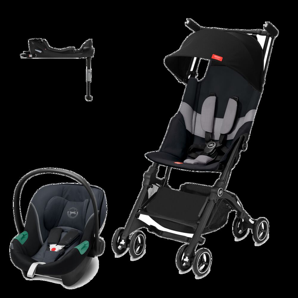 Coche Travel System Pockit Plus At V. Black+aton S2+base image number 0.0