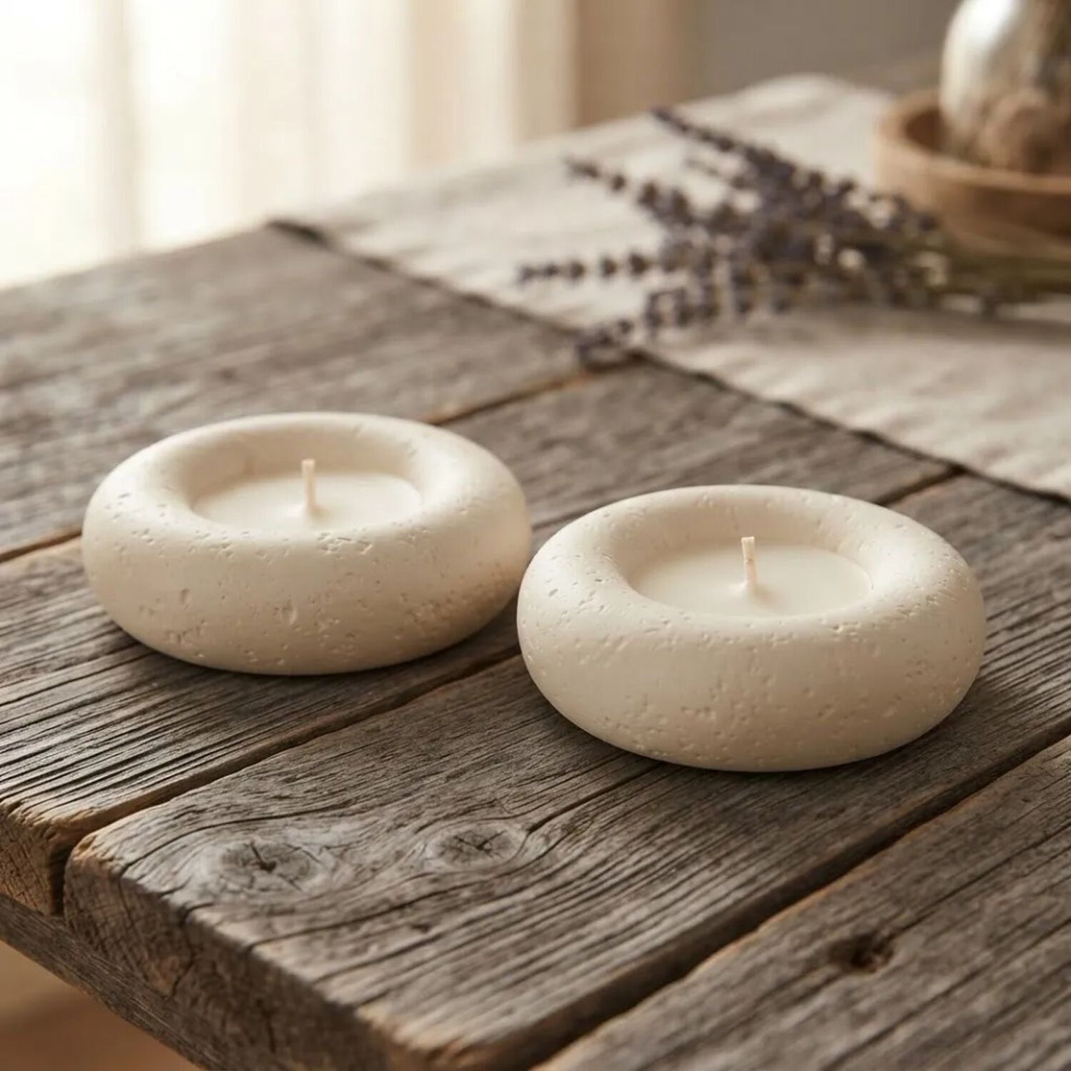 Set De 2 Velas Arom&aacute;ticas C&iacute;rculo Zen Texturizadas Beige Circulo Zen Rose 10 Ml image number 3.0