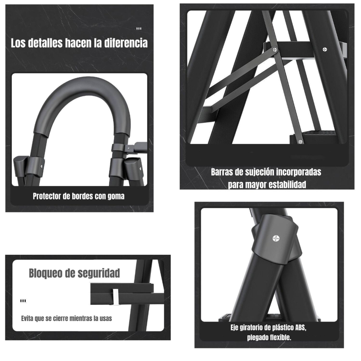 Escalera De Acero Plegable Con 5 Escalones By Lubabycas image number 4.0