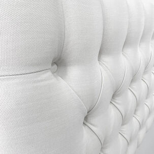Respaldo De Cama Capitoné Premium Lino Marfíl 1,5 Plazas