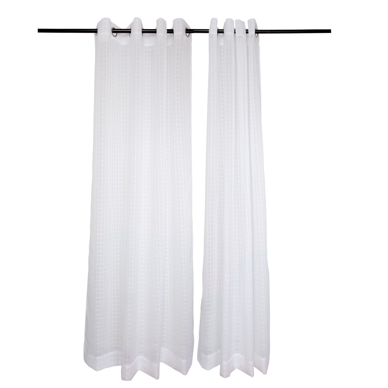 Set 2 Velos Gasa Cuadros Blanco 140x225 image number 0.0