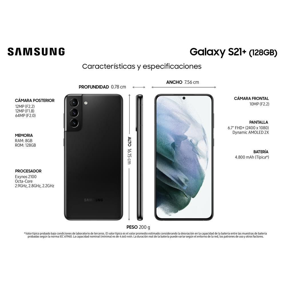 Smartphone Samsung Galaxy S21+ / 128 GB / Liberado image number 7.0