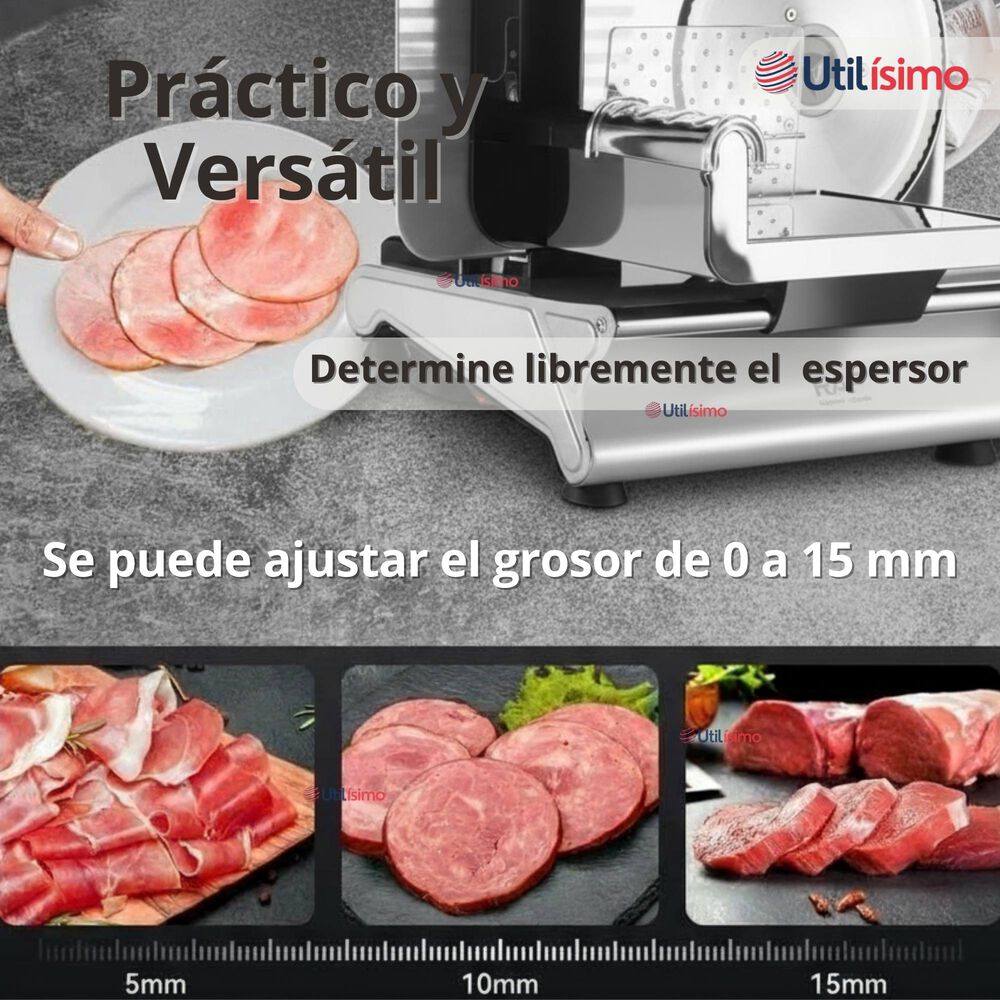 Rebanadora Cortadora Fiambre Carne Eléctrica Raf Color Plateado image number 6.0