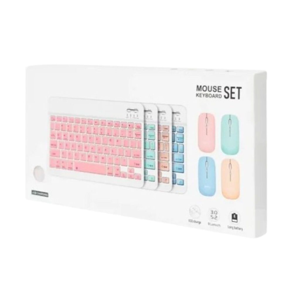 Kit De Teclado Mouse Para Ipad O Tablet Android Slim Rosado image number 0.0