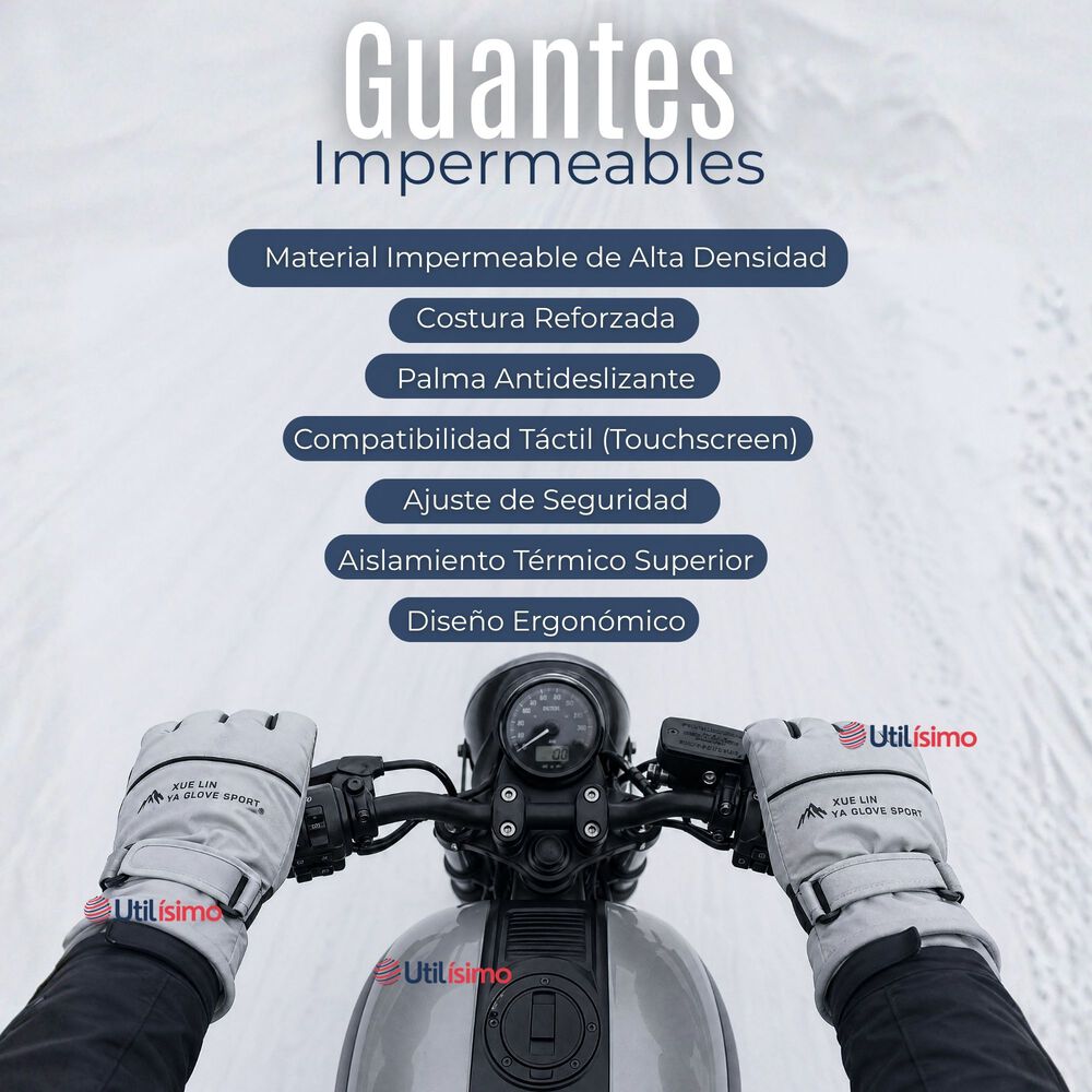 Guantes Para Moto Impermeables Surtidos Touchscreen Antideslizantes T&eacute;rmicos image number 1.0