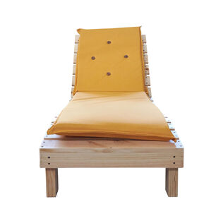 Reposera Tapiz "amarillo" En Madera Natural