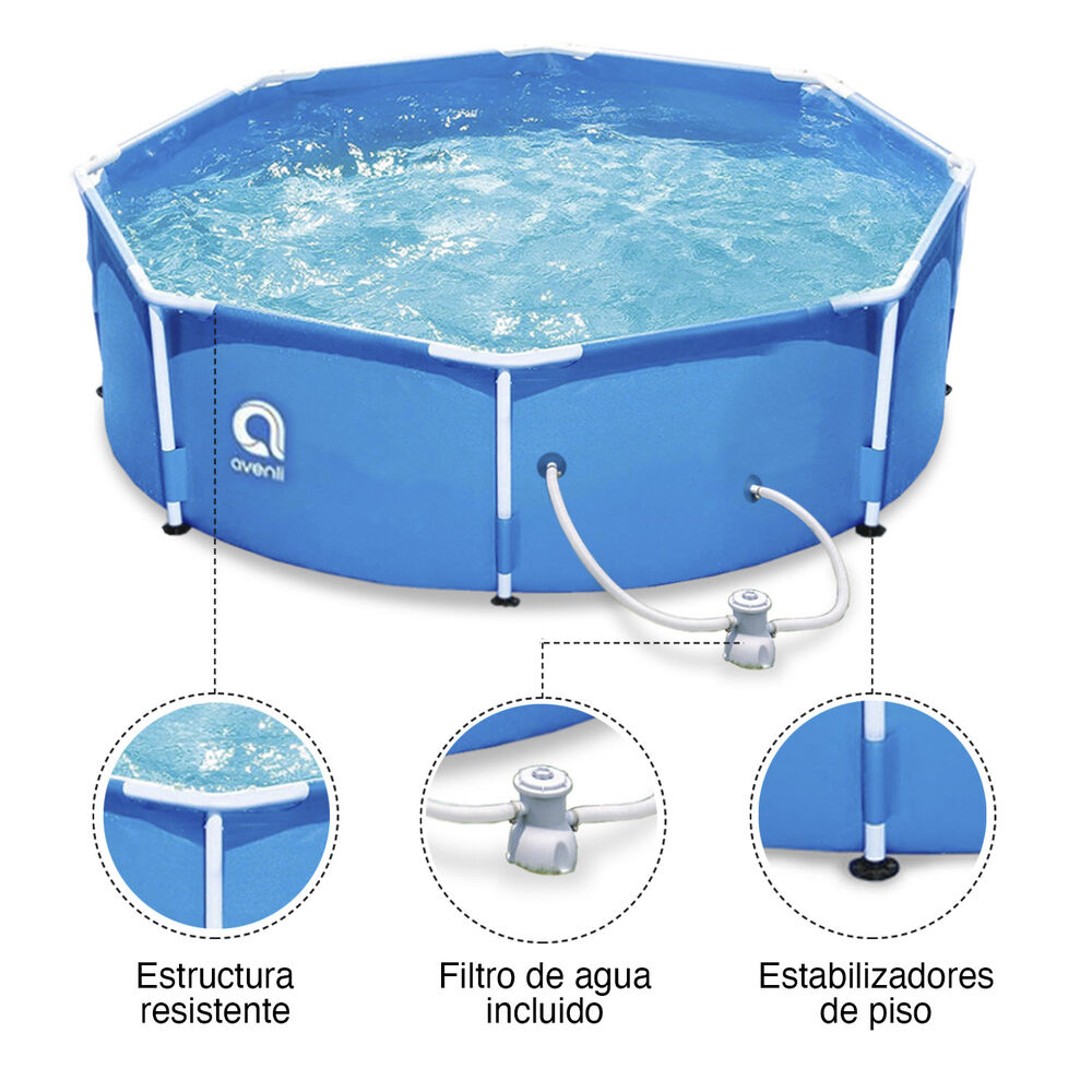 Piscina Con Filtro 4383 L 76x300 Cm Celeste image number 3.0