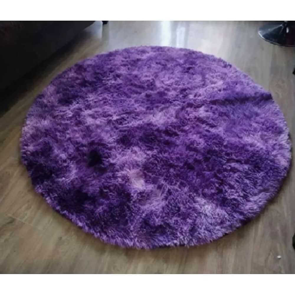 Alfombra Redonda Peluda Morada image number 1.0