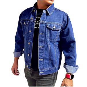 Chaqueta Denim Mezclilla Azul Clasico Hombre