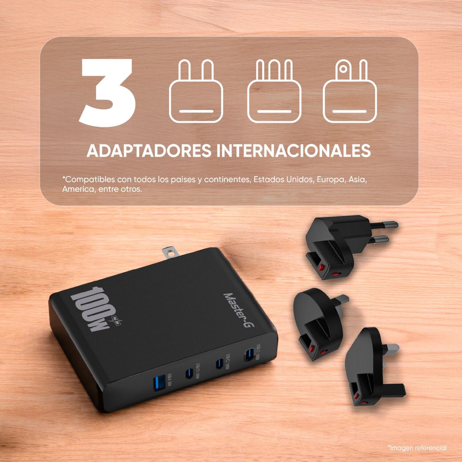 Cargador Port&aacute;til Universal 100w + Cable Usb-c Master-g image number 2.0