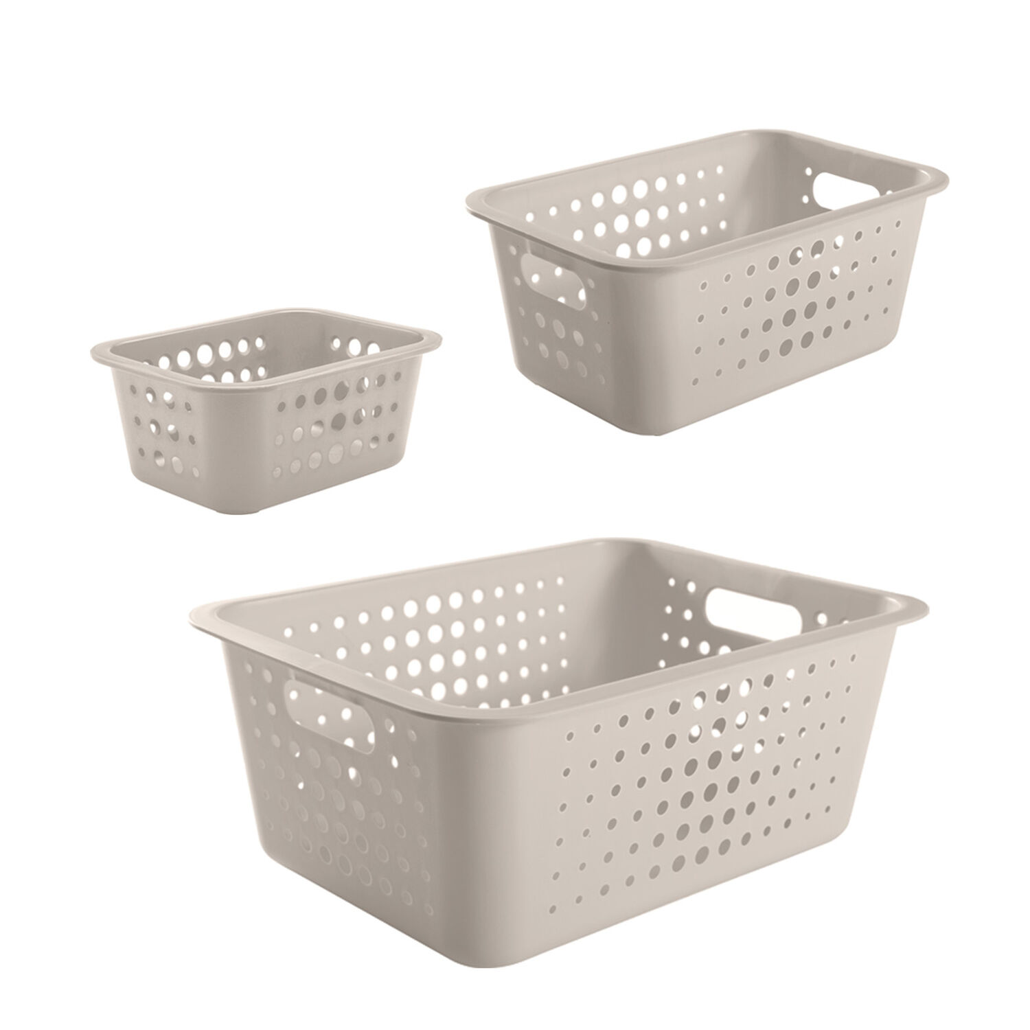 Conjunto De Cestas Organizadoras Beige image number 0.0