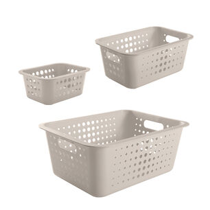 Conjunto De Cestas Organizadoras Beige
