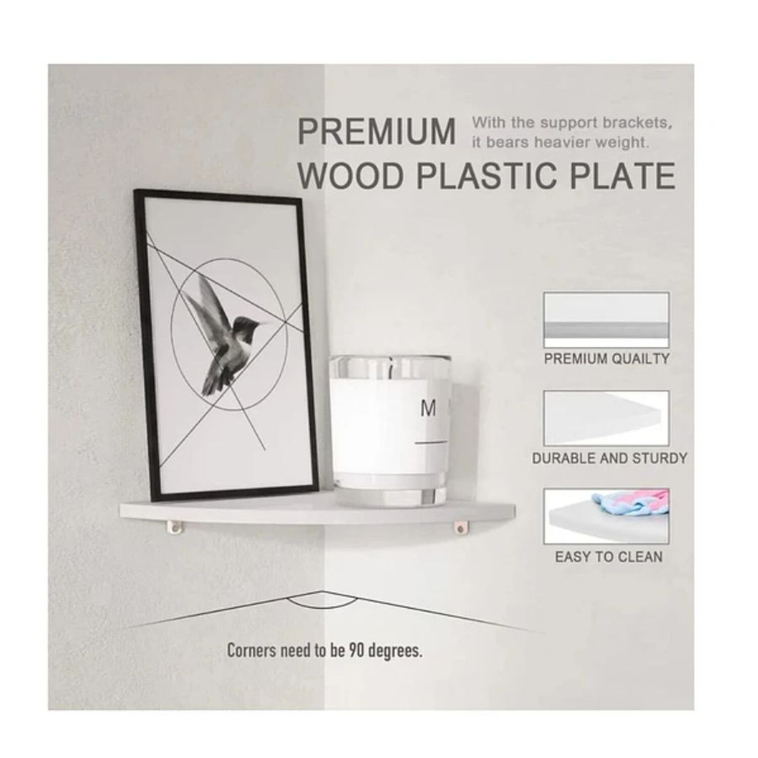 Repisa Esquinero Estante Flotante 4 Niveles Blanco image number 3.0