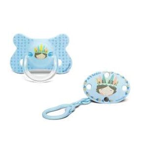 Pack Chupete +4-18m Indio Azul + Broche Azul