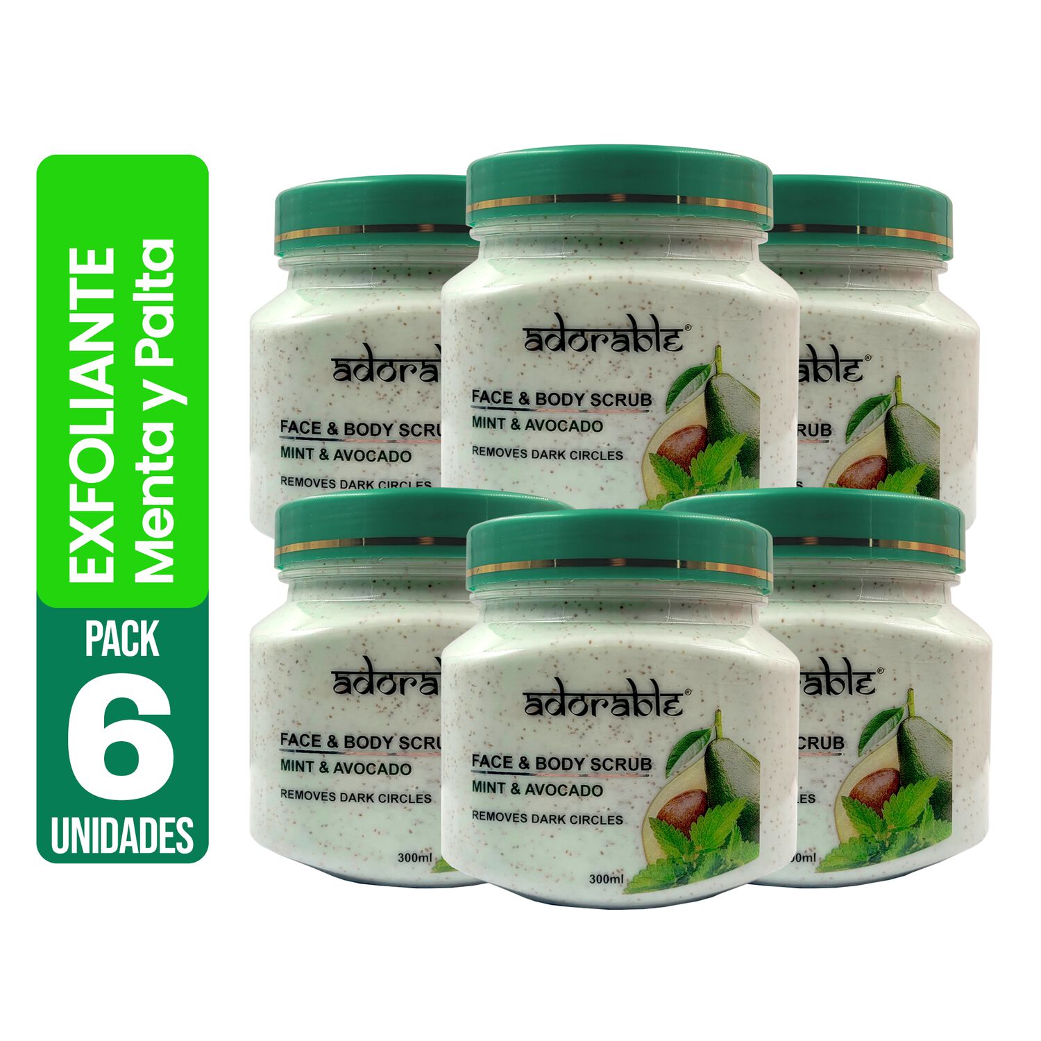 Pack 6 Uds Exfoliante Cuerpo Y Rostro Menta-palta 300 Ml image number 1.0