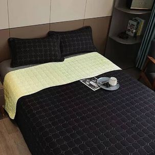 Cubrecama Quilt Cobertor King. Blanco Y Negro