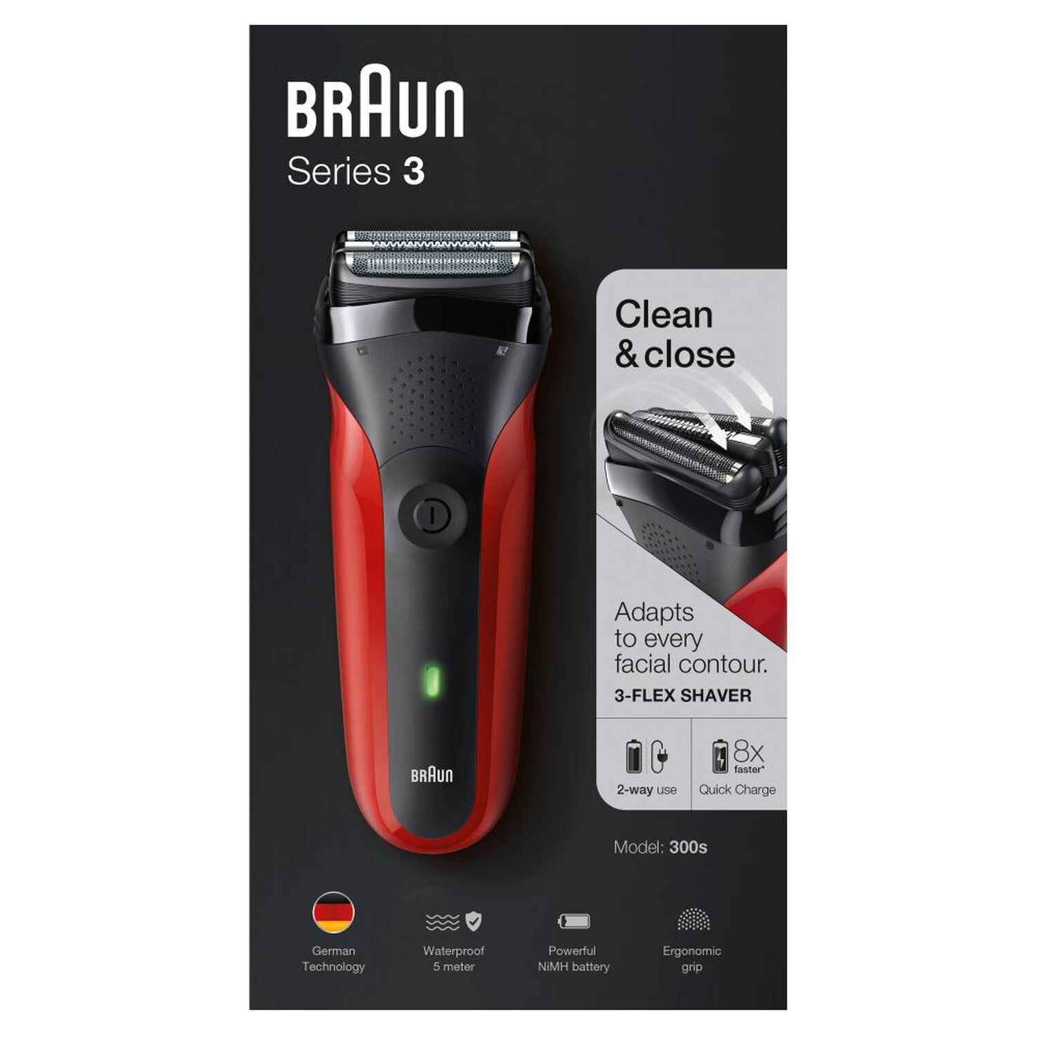 M&aacute;quina De Afeitar Braun Shaver 300-BLK image number 4.0