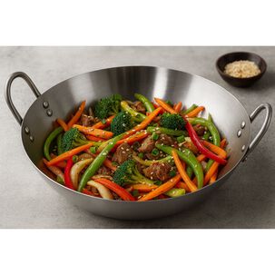 Disco Wok Redondo Acero Profesional 55cm Con Azas De Cocina