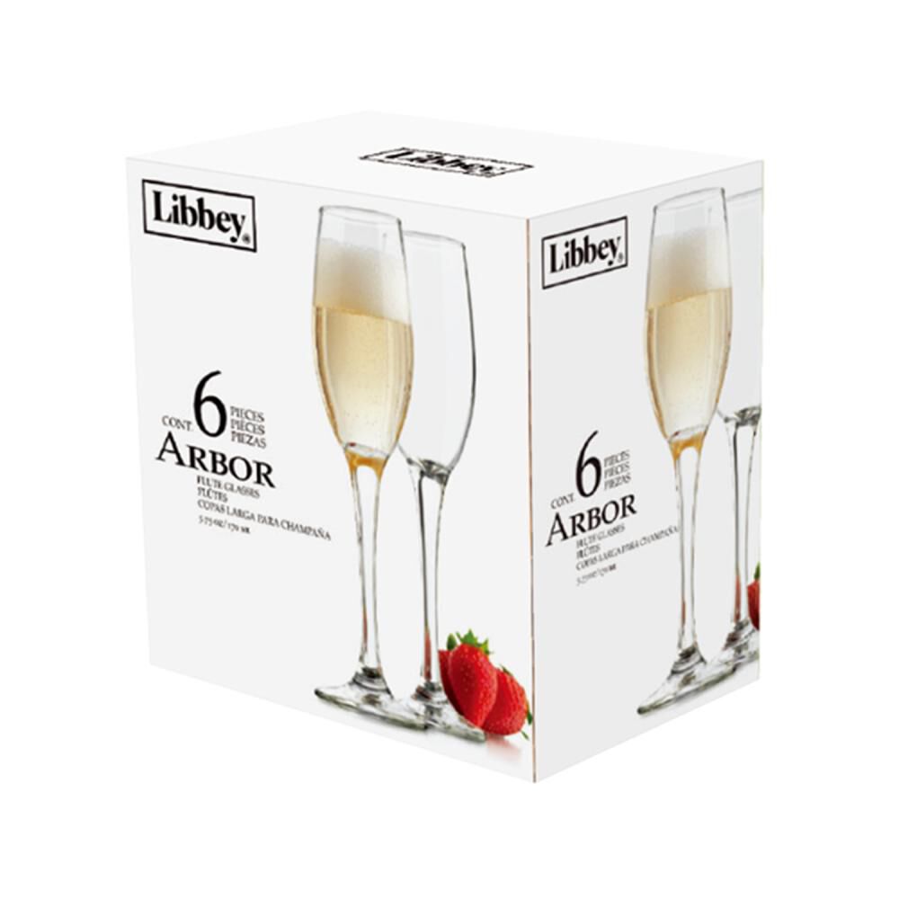 Set De Copas Libbey Arbor Flauta  / 6 Piezas / 170 Ml image number 1.0