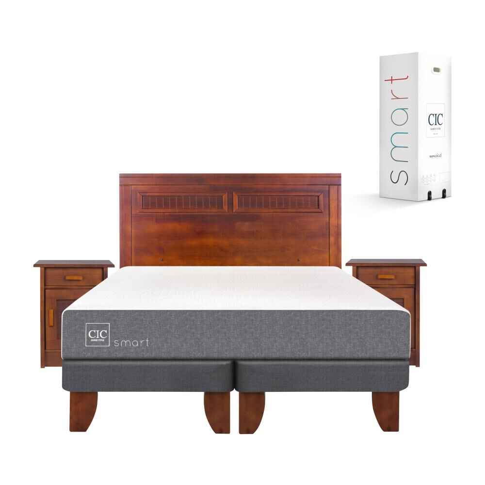 Cama Europea Cic Smart / 2 Plazas / Base Dividida + Set De Maderas image number 0.0
