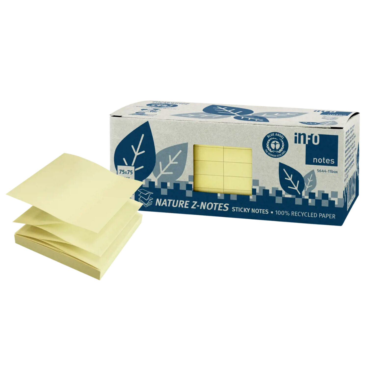 Pack 12 Notas Adhesivas Amarillo 75x75mm Info Notes - Ps image number 0.0