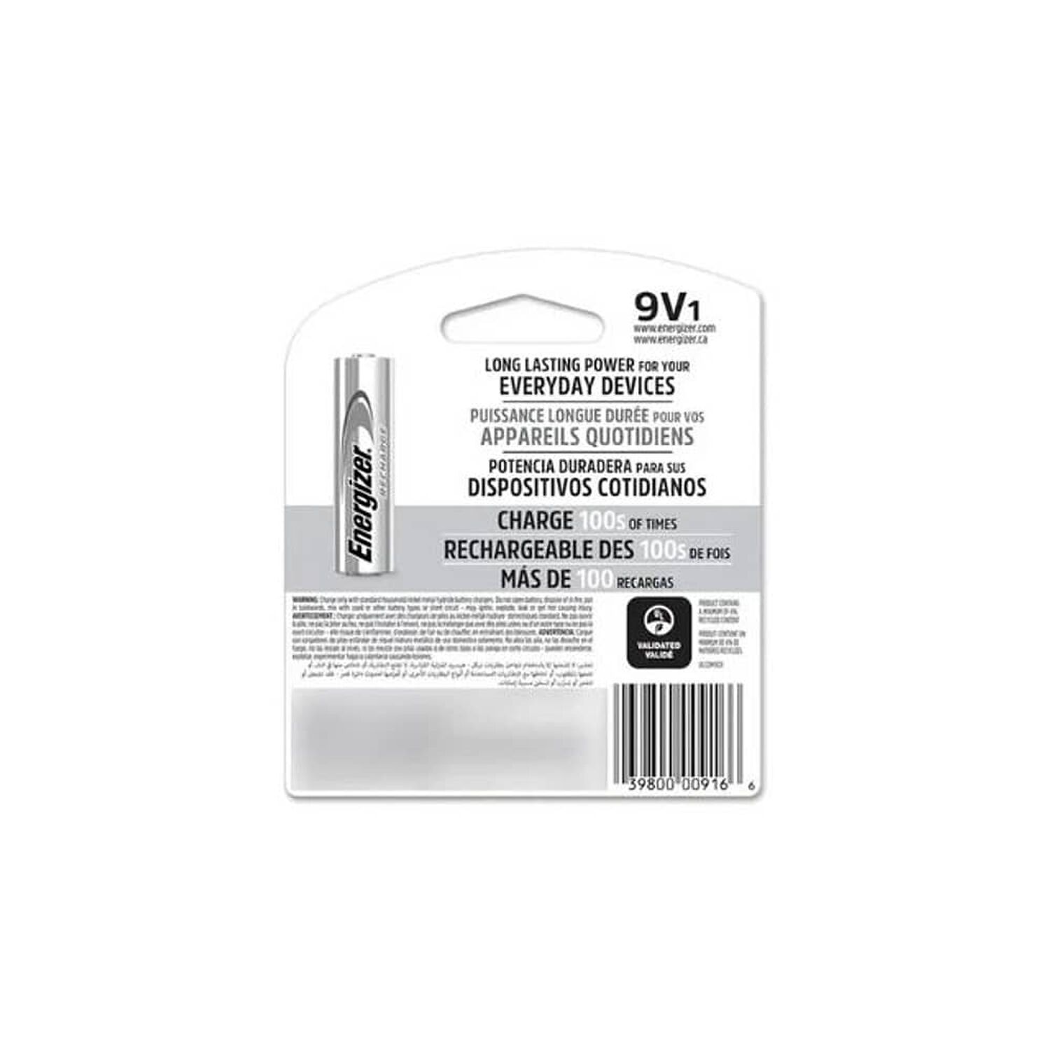 Pila Energizer 9v Recargable Blister 1 Unidad image number 2.0