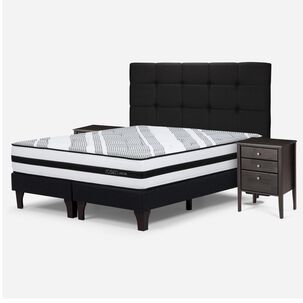 Cama Europea Rosen Driven / 2 Plazas / Base Dividida + Set De Maderas