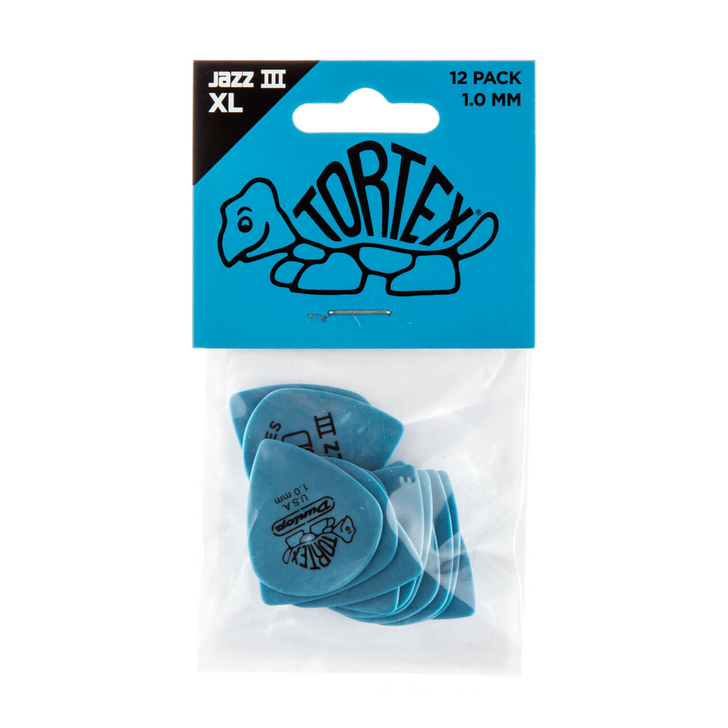 U&ntilde;etas Dunlop 498 Tortex Jazz Iii Pick 1.0 Pack 12 image number 2.0