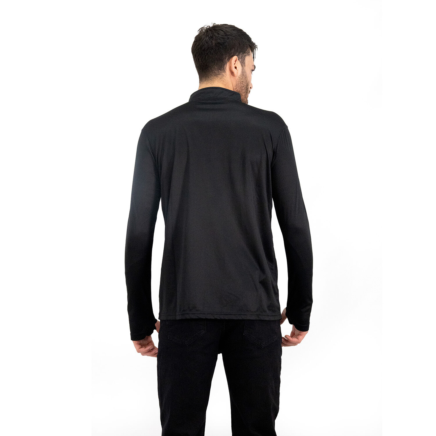 Polera Quebec Half-zip Negro Hombre image number 2.0