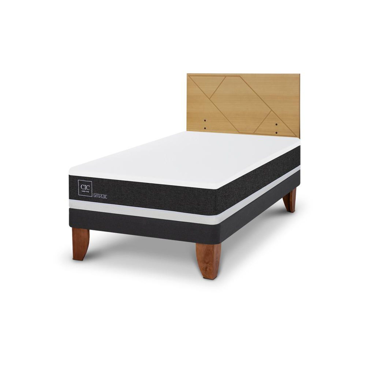 Cama Europea Cic Ortopedic / 1.5 Plazas / Base Normal + Respaldo image number 2.0