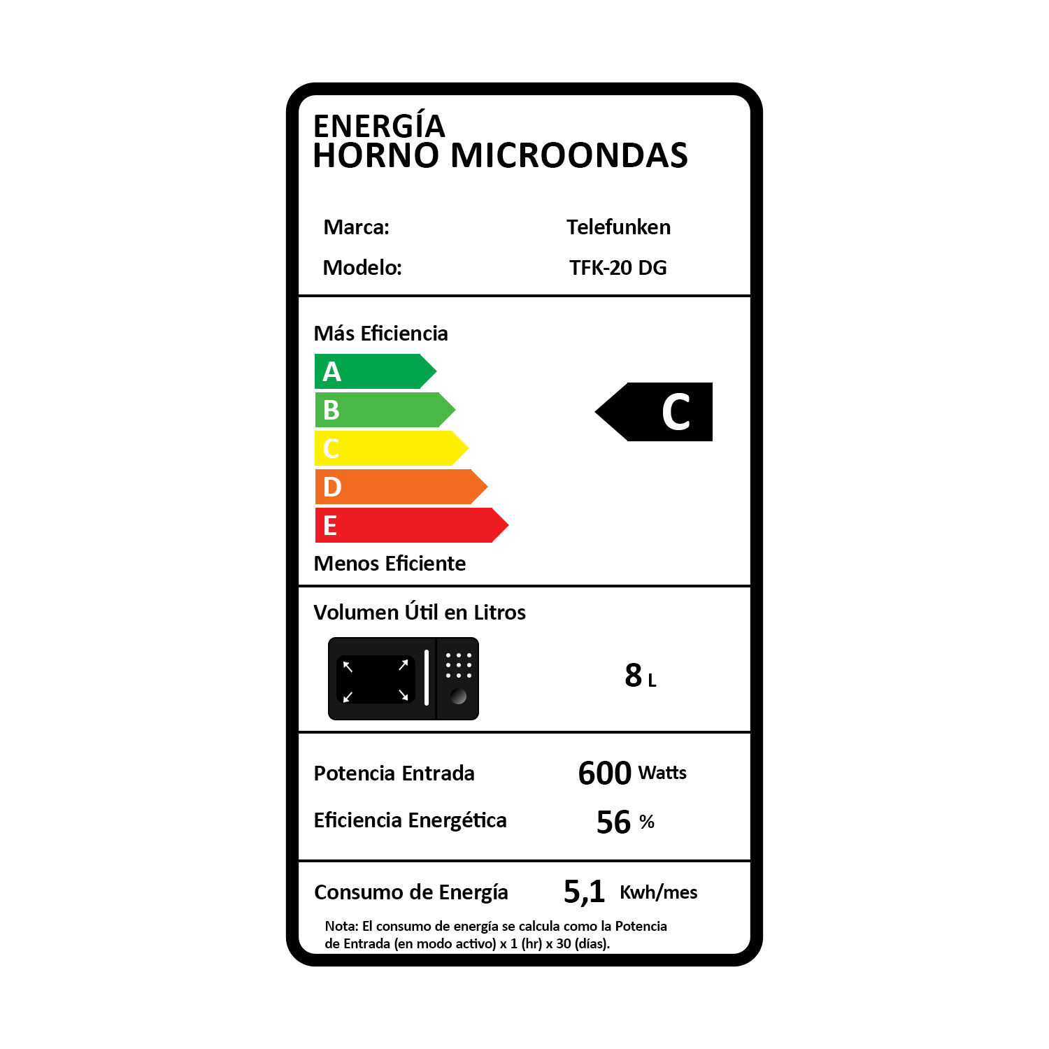 Horno Microondas Telefunken Tfk-20 Dg image number 7.0