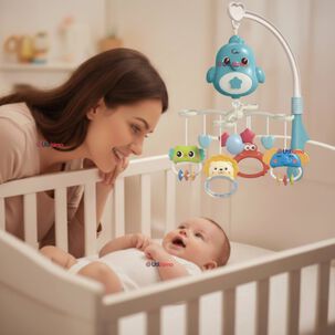 M&oacute;vil Giratorio Musical Proyector Beb&eacute; Ni&ntilde;o Azul