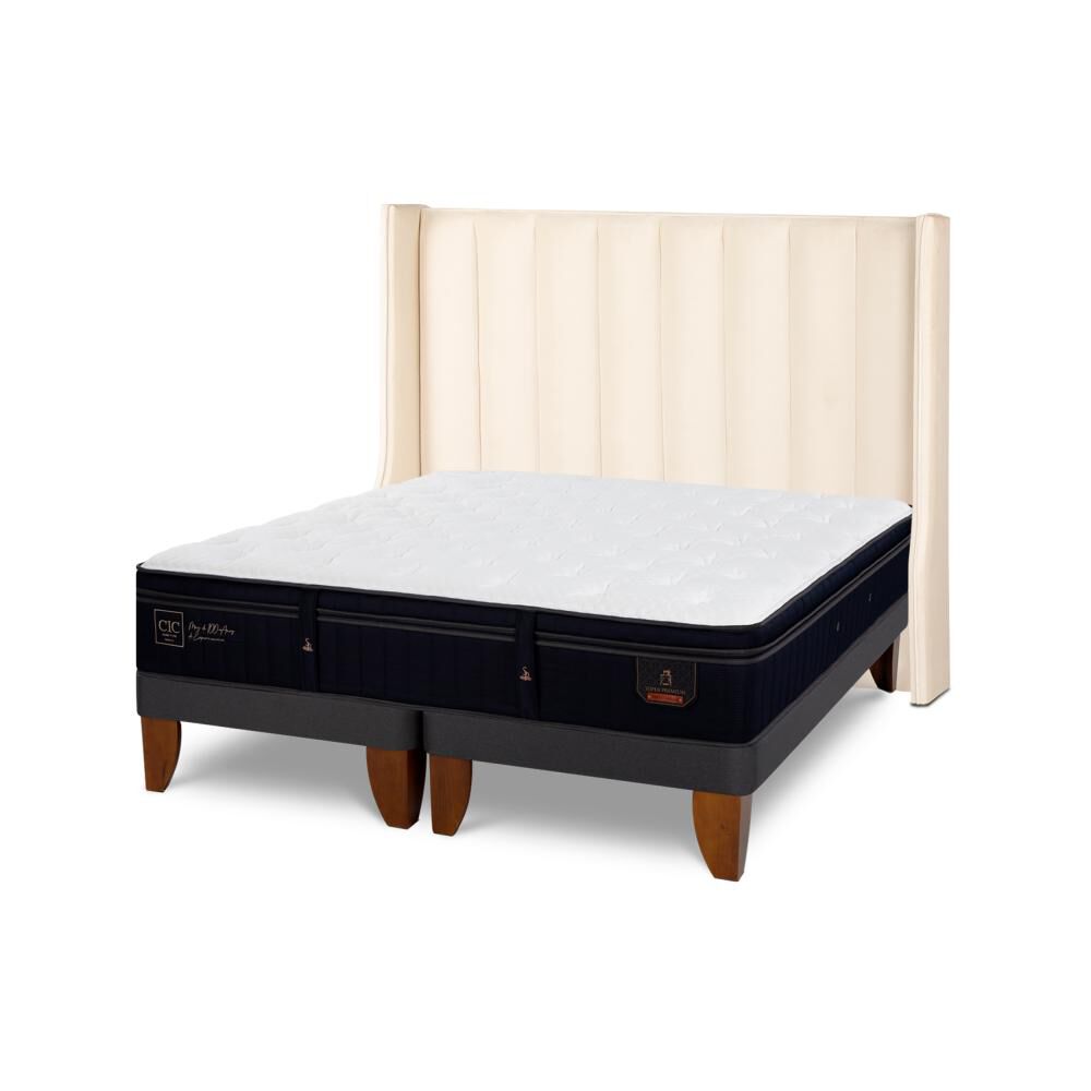 Cama Europea Cic Super Premium / 2 Plazas / Base Dividida + Respaldo image number 5.0