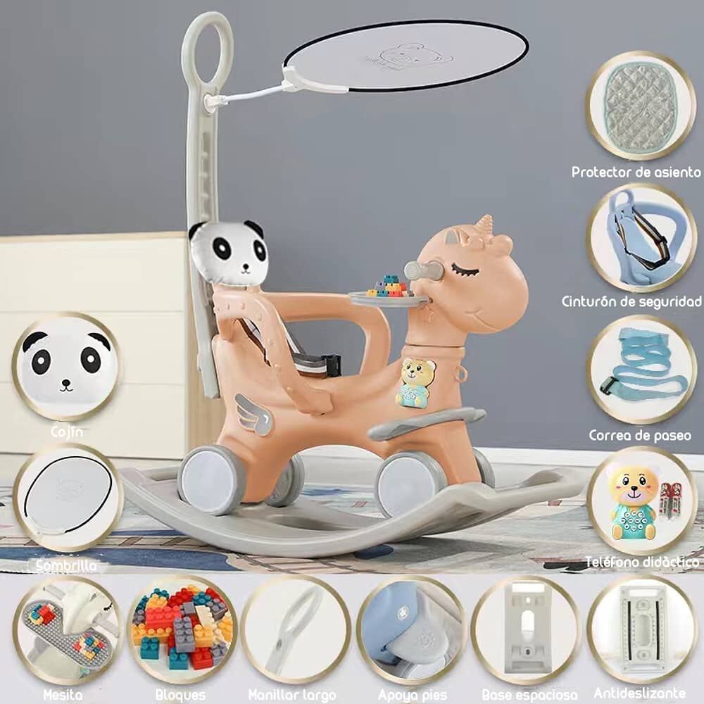 Correpasillo Andador Balance 3 En 1 Con Accesorios Rosado image number 1.0