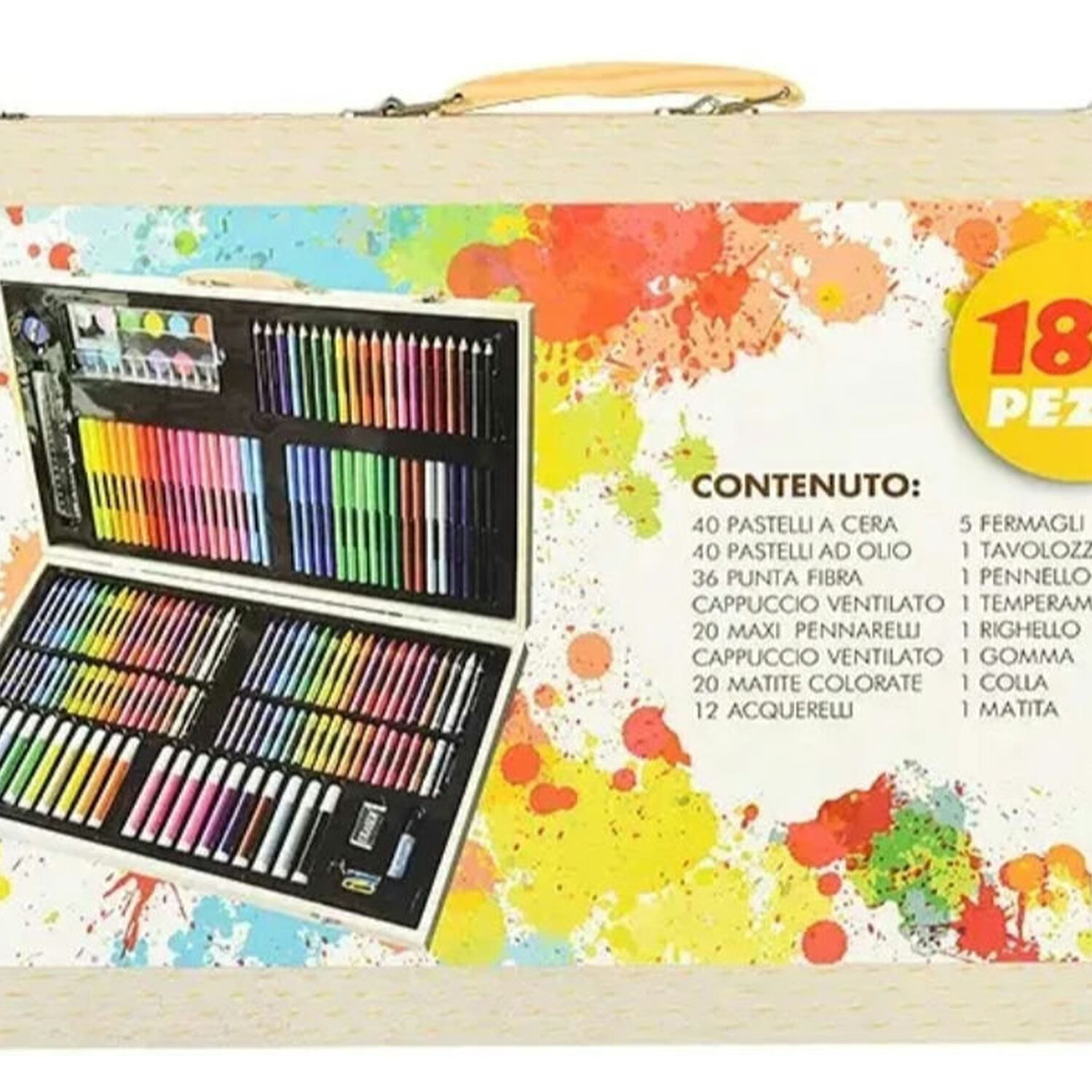 Set De 180pcs Lapices Maleta De Madera image number 3.0