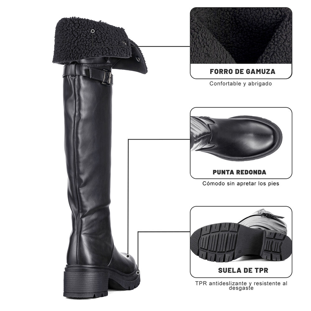 Botas Largas Mujer De Moda Comodo Tacon Grueso Weide Czy615 image number 8.0