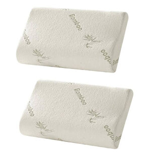 Pack 2 Almohadas Viscoel&aacute;sticas Y Memoria Con Funda Bamb&uacute;