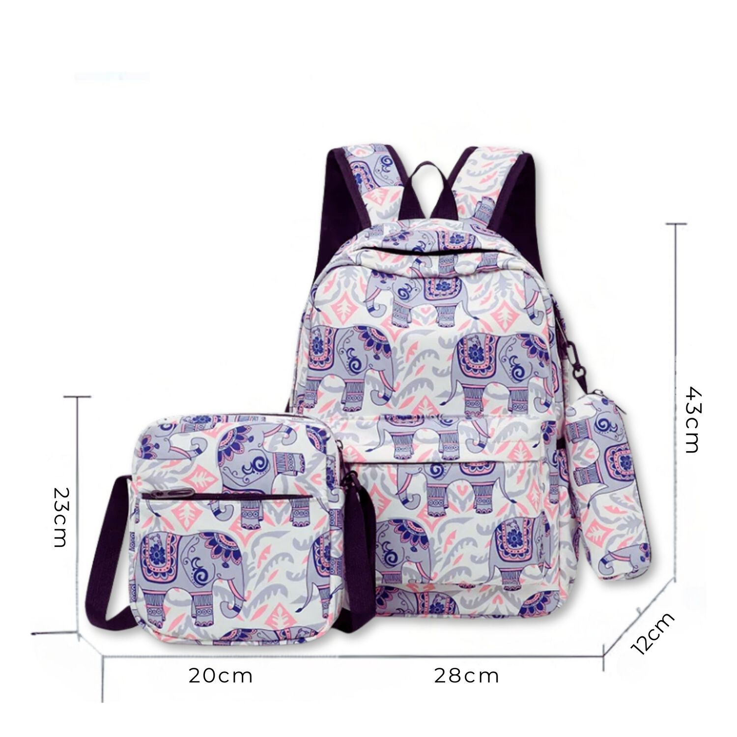 Pack Mochila Lonchera Estuche 43cm Juvenil Y Escolar Elephant image number 1.0