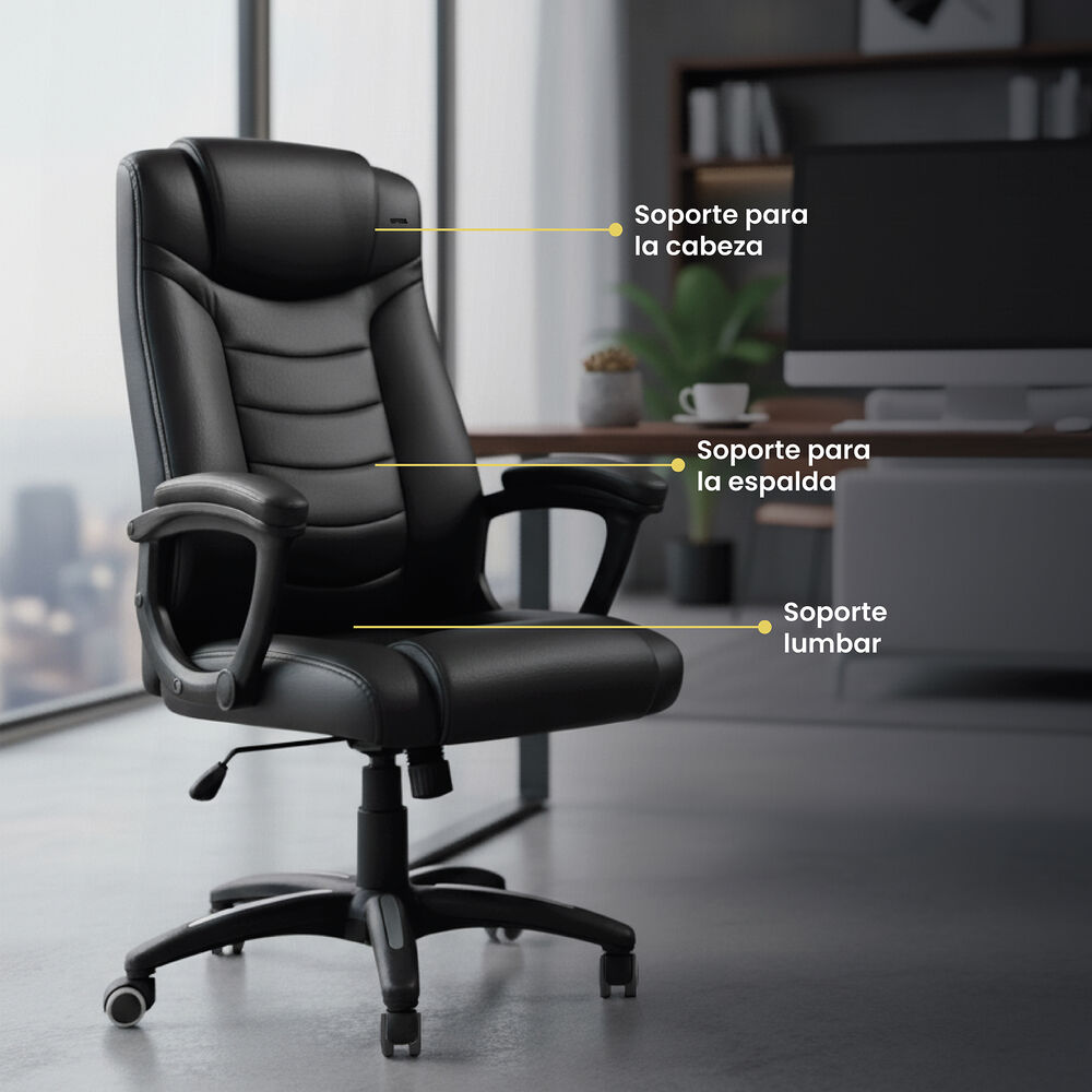 Silla Escritorio Oficina Ejecutiva Reclinable Comfort Levo image number 2.0