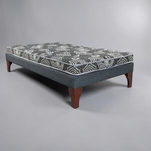 Cama 1.5 Plaza Box 13 Cm L180 Cm + Colchon Modelo Ideal / Con Patas De 24 Cm (gris)