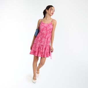 Vestido Corto Estampado Sin Mangas Cuello Redondo Mujer Freedom