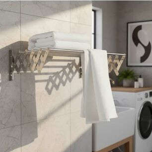 Toallero De Ba&ntilde;o Retr&aacute;ctil De Acero Inoxidable 5 Polos 80cm
