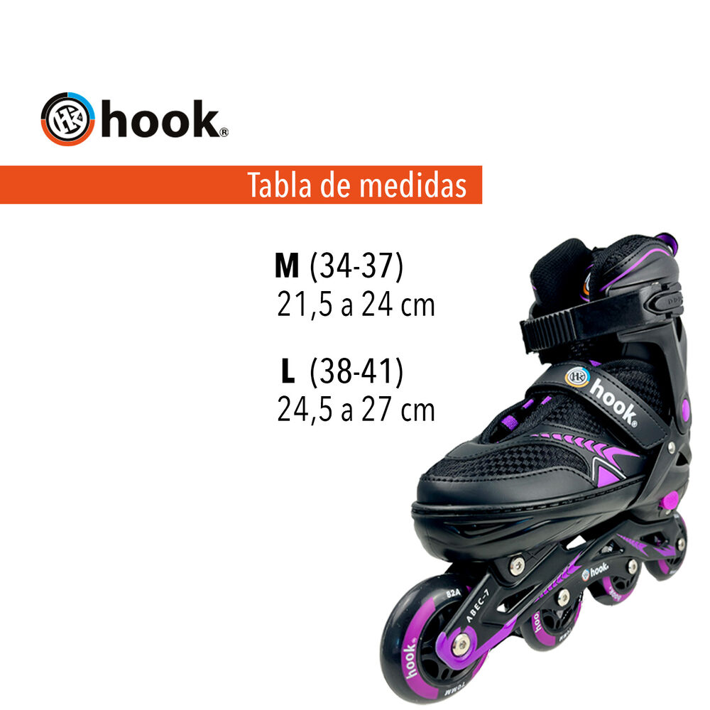 Patines En Linea Extensibles Hook Fitness Morado M (34-37) image number 1.0